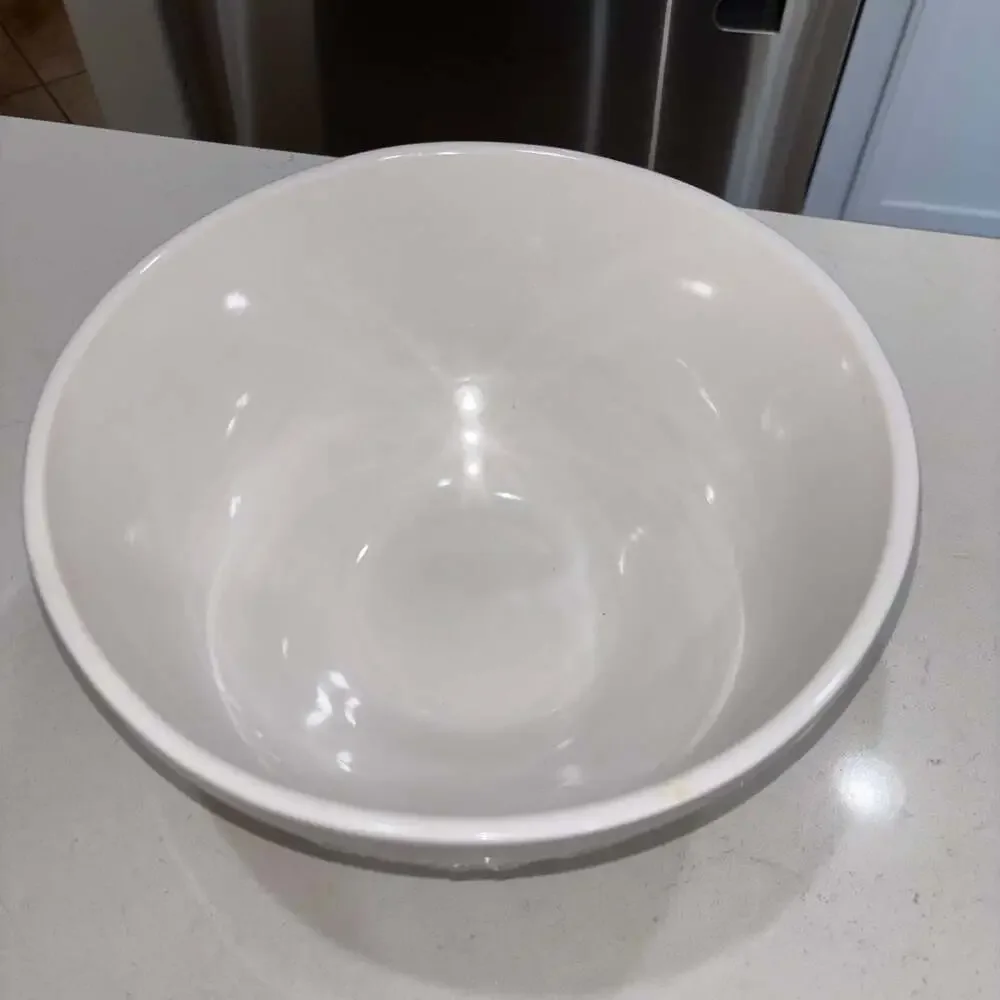 White Ceramic Embossed Christmas Bowl with Santa Sleigh and Cabin